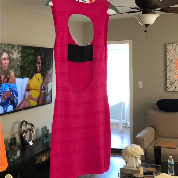 Hot Pink Dress with Open back - Picture 3 of 4